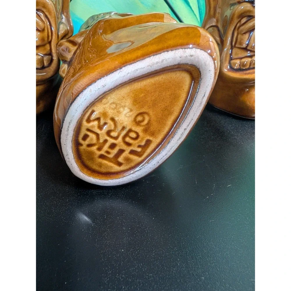 Tiki Farm Set/5 3 Large Mugs & Salt And Pepper